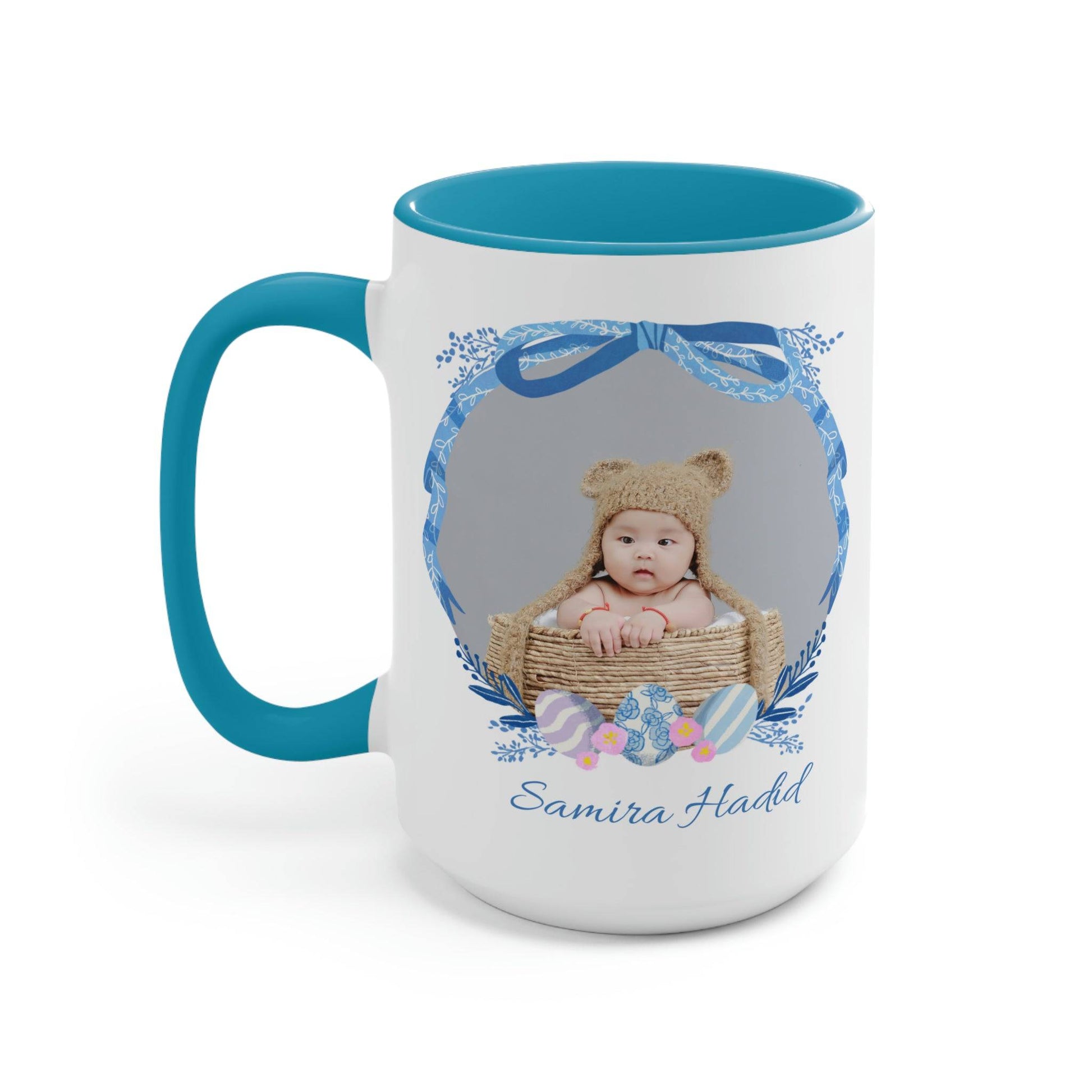 Personalized Photo Easter coffee mug, Name & Picture Personalized gift for Easter, Easter gift for Grandma, Easter basket stuffers, Baby cup - Brand63