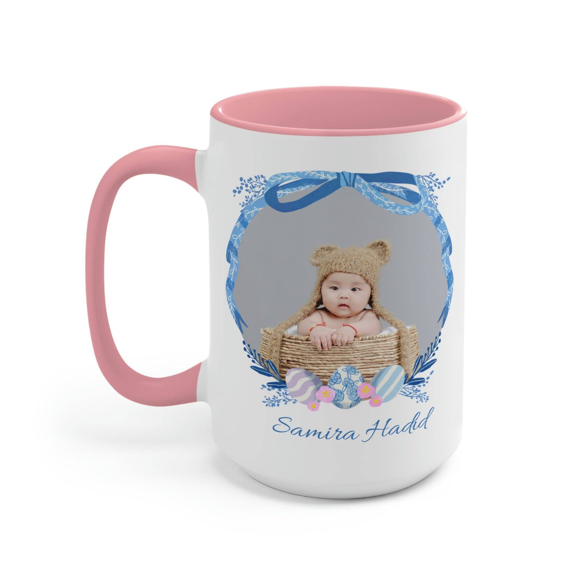 Personalized Photo Easter coffee mug, Name & Picture Personalized gift for Easter, Easter gift for Grandma, Easter basket stuffers, Baby cup - Brand63