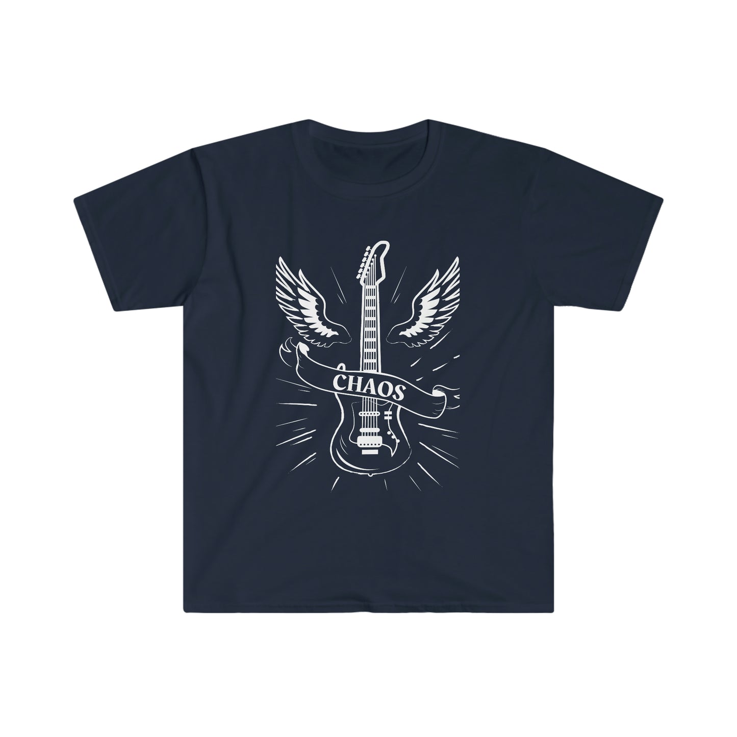 Guitar Chaos T-Shirt - Classic Guitar with Wings - Rock 'n' Roll Fashion - Brand63