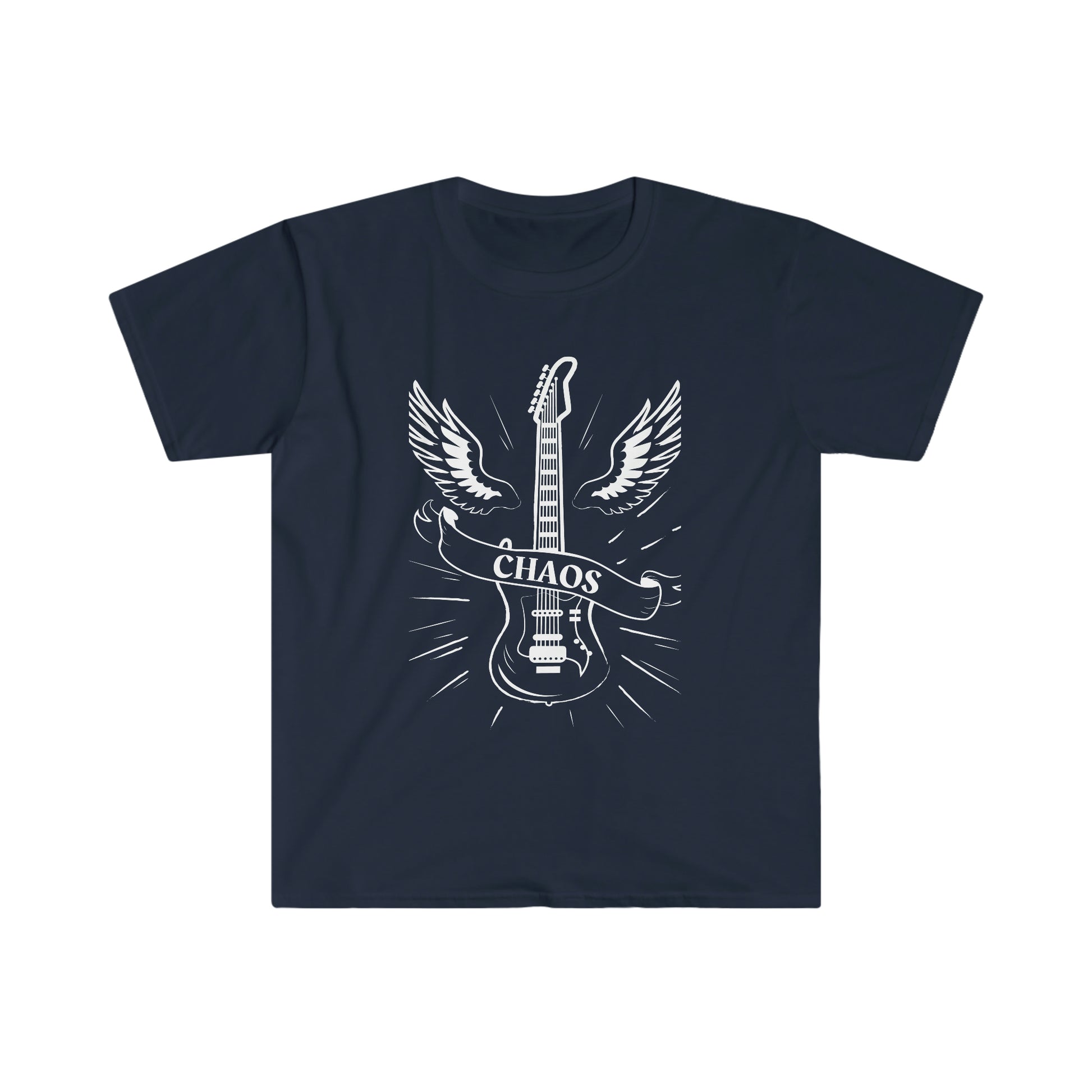 Guitar Chaos T-Shirt - Classic Guitar with Wings - Rock 'n' Roll Fashion - Brand63