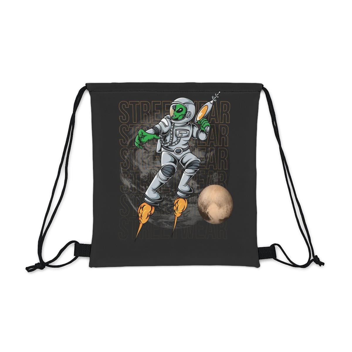 Alien Astronaut Drawstring Bag, Spacious Bag, Practical Backpack, Soft Sturdy Drawstring Backpack, Fun Gift for Birthday Holidays or Back - Brand63