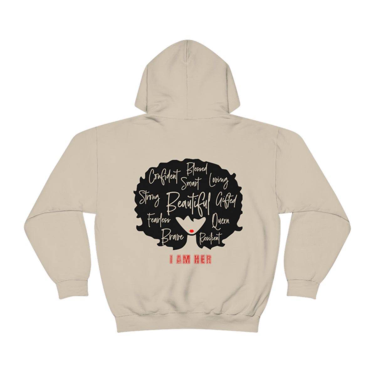 I AM HER 2022 Heavy Blend Hooded Sweatshirt | Plush Soft and Warm Hoodie | Plus Size Hoodies Available | Hoodies for Women | Gifts for Her - Brand63