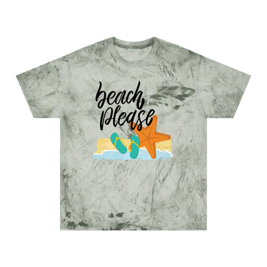 Brand63's Exclusive "Beach Please" Comfort Colors T-shirt has a unique color blast pattern on every shirt. Made 100% with incredibly soft, ring-spun cotton, each tee is soft-washed and garment-dyed. Its relaxed fit makes it the perfect daily choice for any casual occasion. Who's Ready For A Little Sand Between Their Toes? Brand63