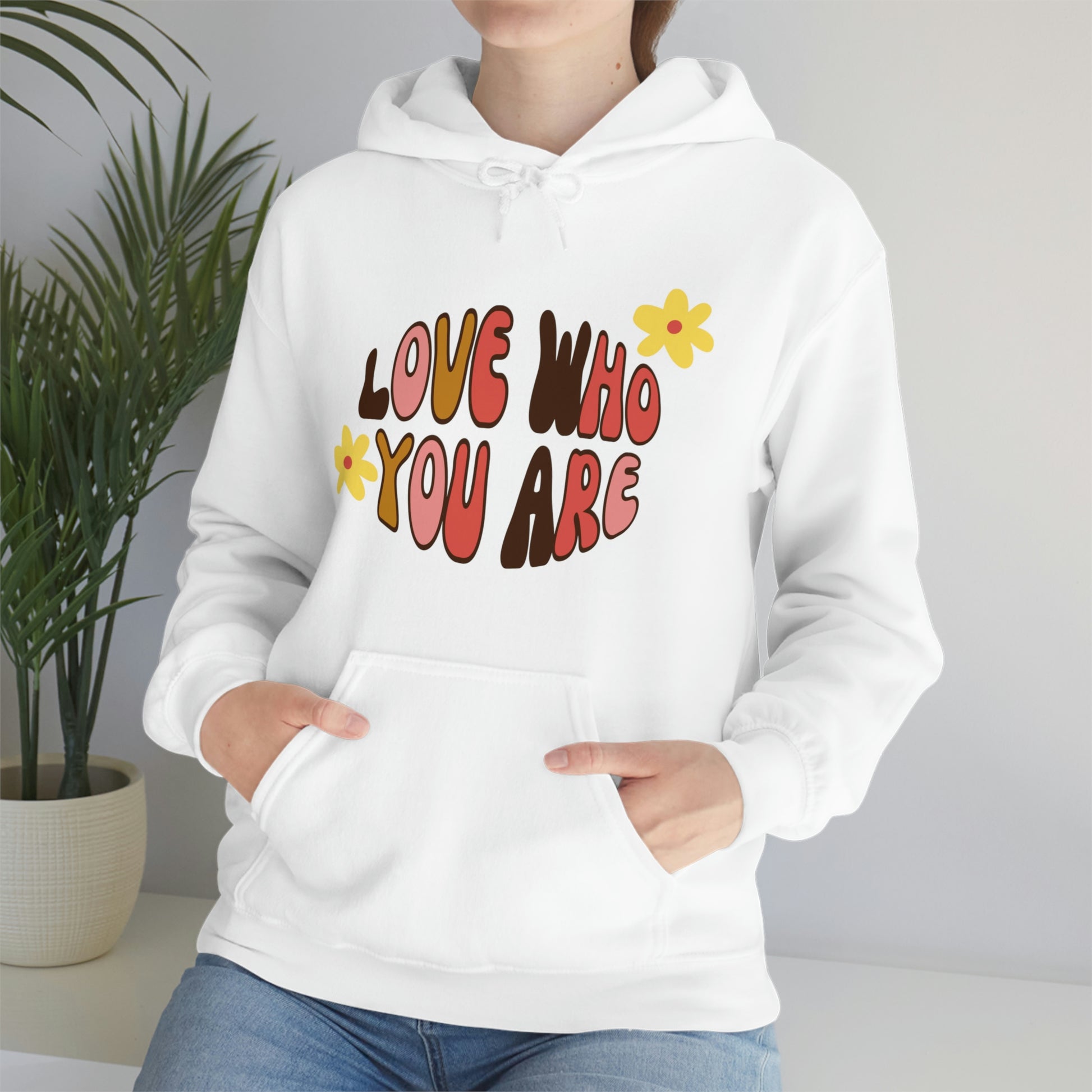 Add a little positive affirmation to your day with our Exclusive "love Who You Are" warm heavy blend hoodie, Brand63.com, Custom Ink, Custom Apparel, Custom Hoodies, Sale Price, Hoodie Sale