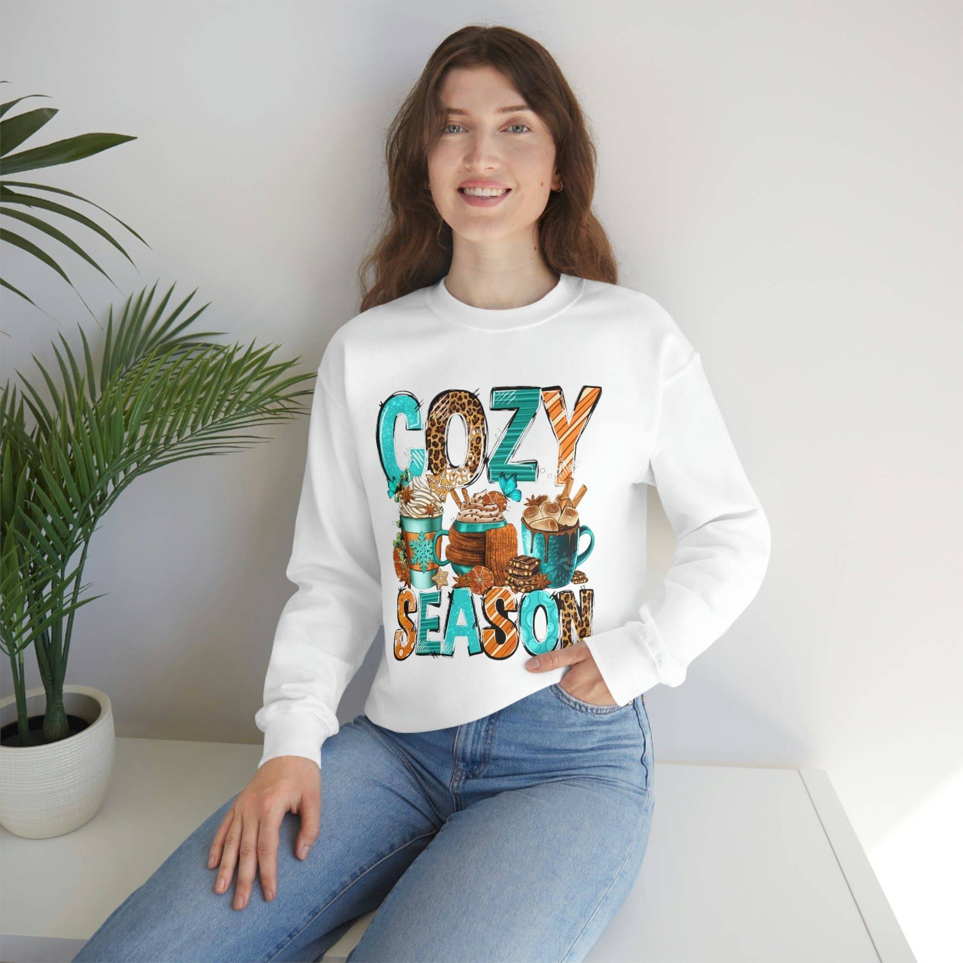 Cozy Season Graphic Sweatshirt for Women - Let's Cozy Up - Brand63