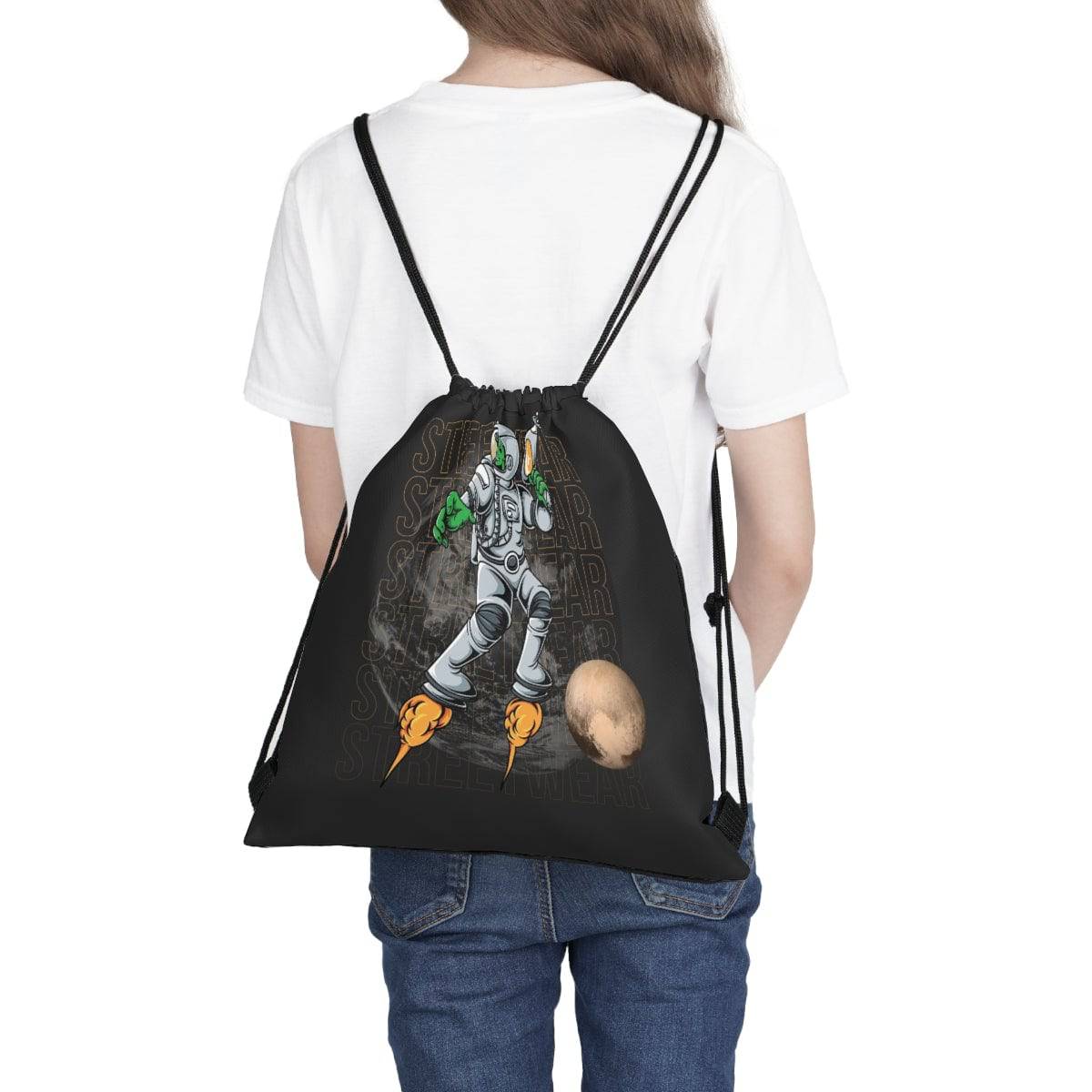 Alien Astronaut Drawstring Bag, Spacious Bag, Practical Backpack, Soft Sturdy Drawstring Backpack, Fun Gift for Birthday Holidays or Back - Brand63