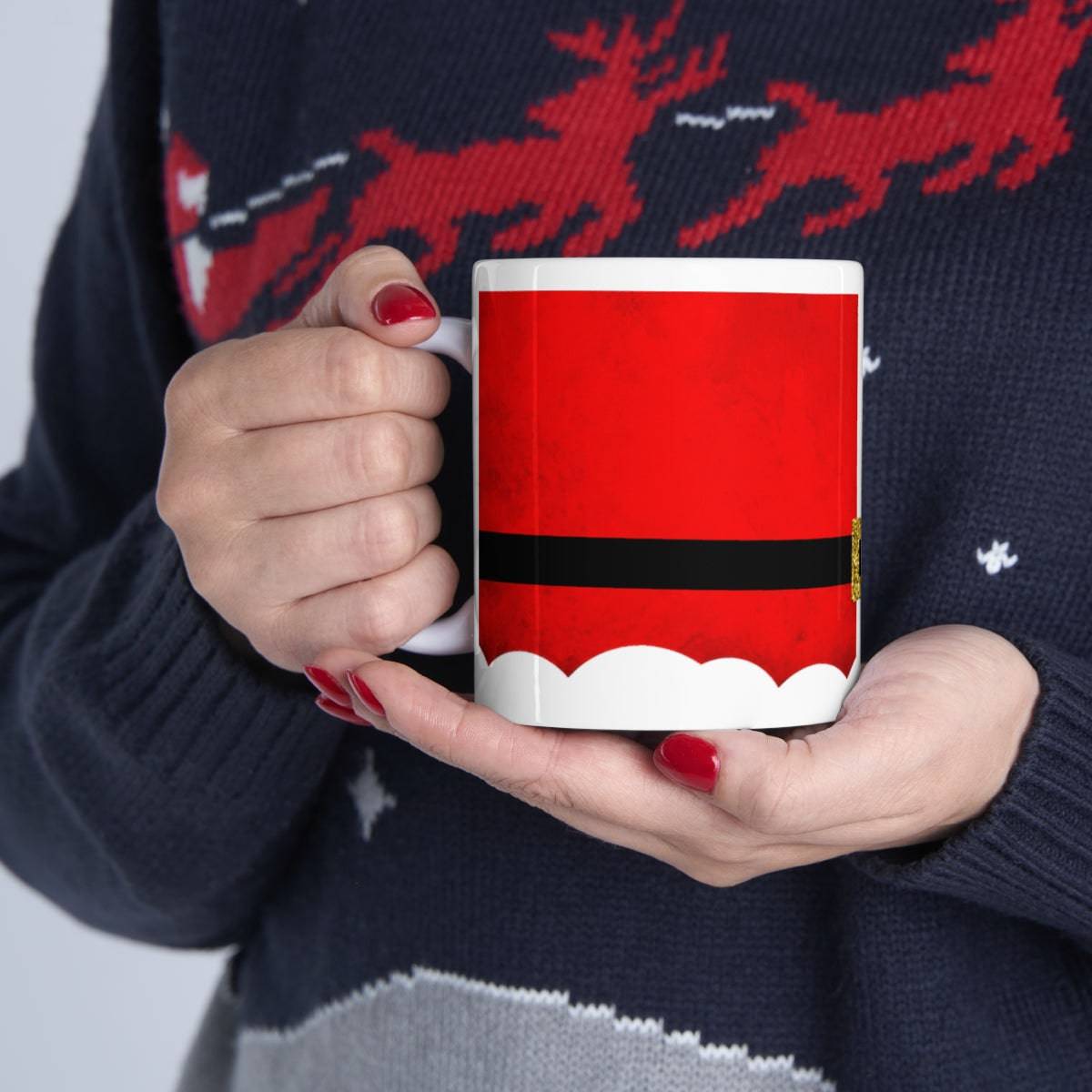 SALE Ceramic Mug - Christmas Santa Mug, coffee lover, drinking cup, wedding gift, Christmas Gift, Holiday Gift, Birthday gift, Tea Mug - Brand63