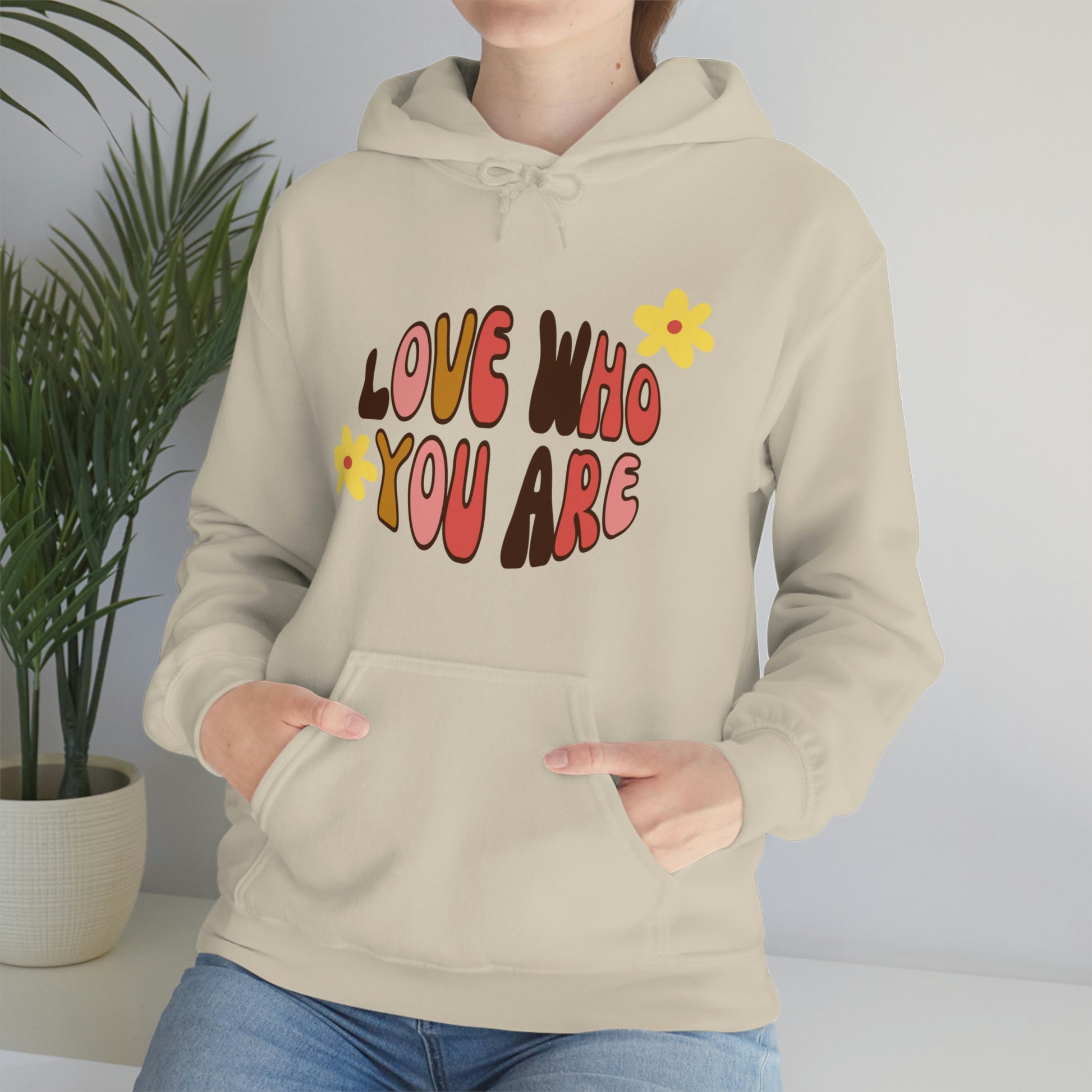 Add a little positive affirmation to your day with our Exclusive "love Who You Are" warm heavy blend hoodie, Brand63.com, Custom Ink, Custom Apparel, Custom Hoodies, Sale Price, Hoodie Sale