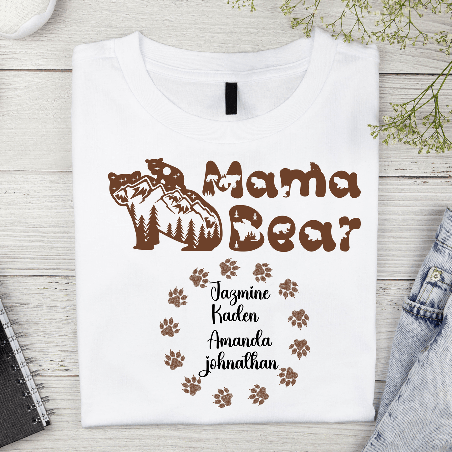 Custom Mom T-shirt, Personalized Mother's Day T-shirt - Brand63