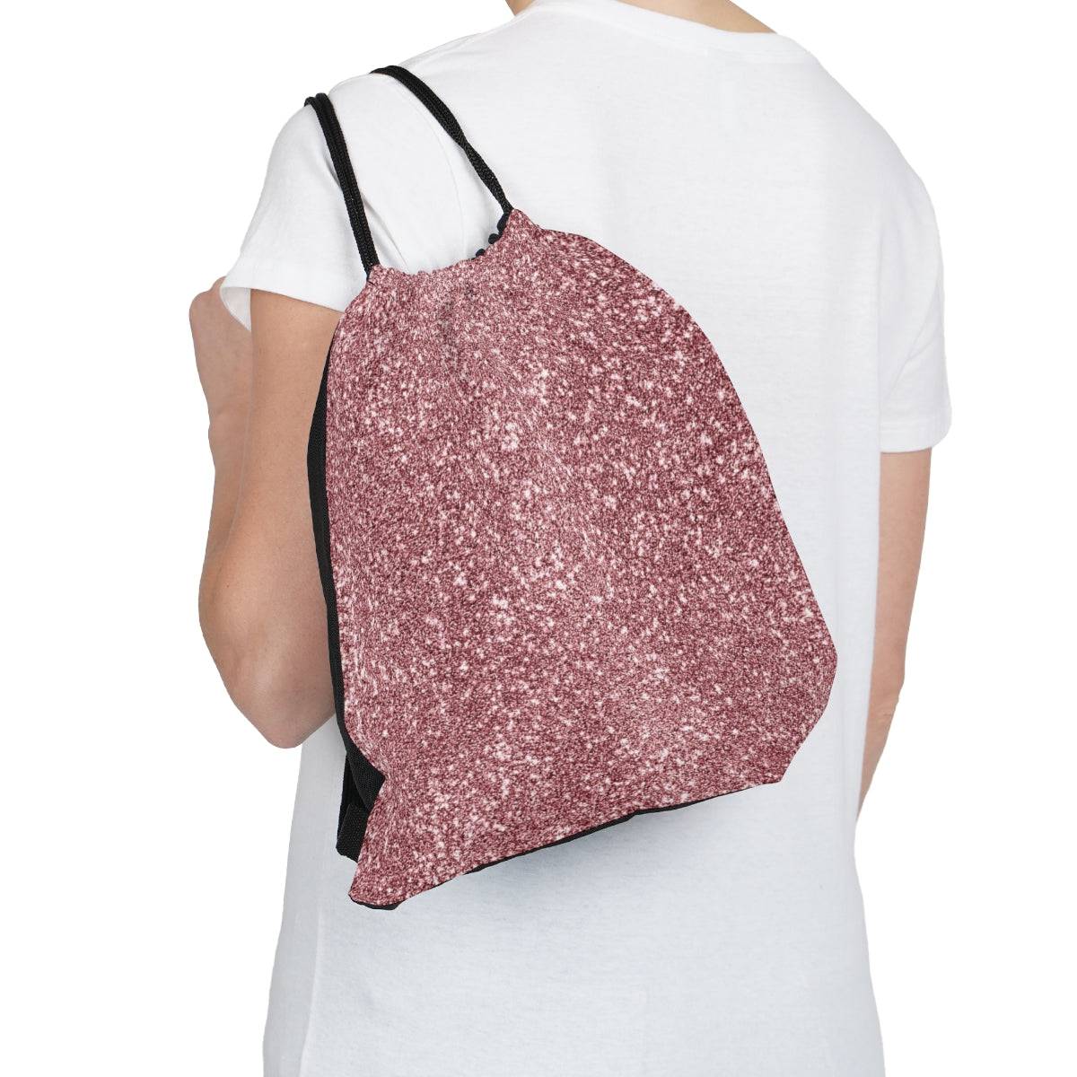 Pink Glitter Diamonds Drawstring Bag, Spacious Backpack, Soft Sturdy Drawstring Backpack, Fun Gift for Birthday Holidays or Back To School - Brand63