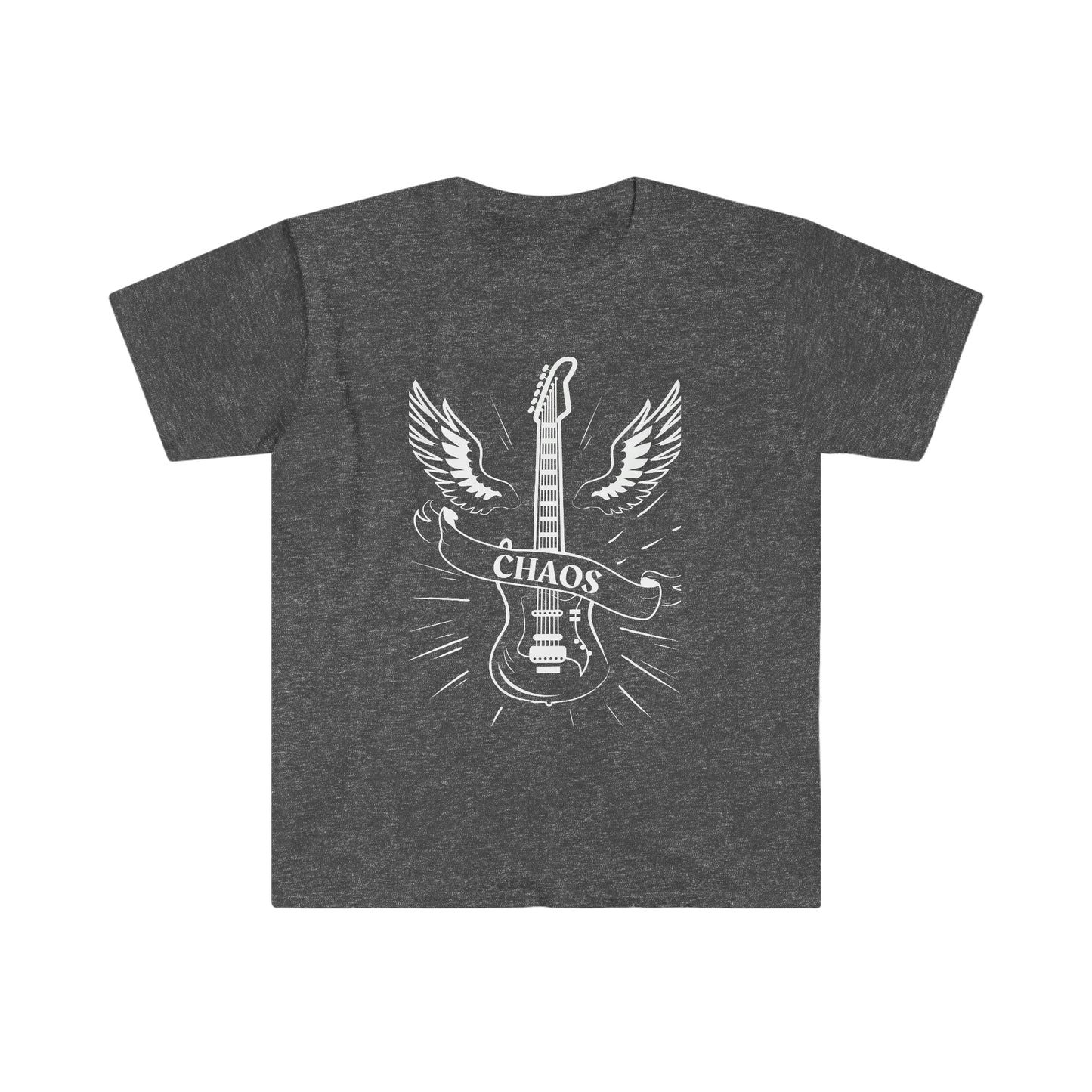 Guitar Chaos Tee - Classic Guitar Wings T-Shirt for Rock Music Lovers, Guitar Chaos T-Shirt - Classic Guitar with Wings - Rock 'n' Roll Fashion, Brand63.com