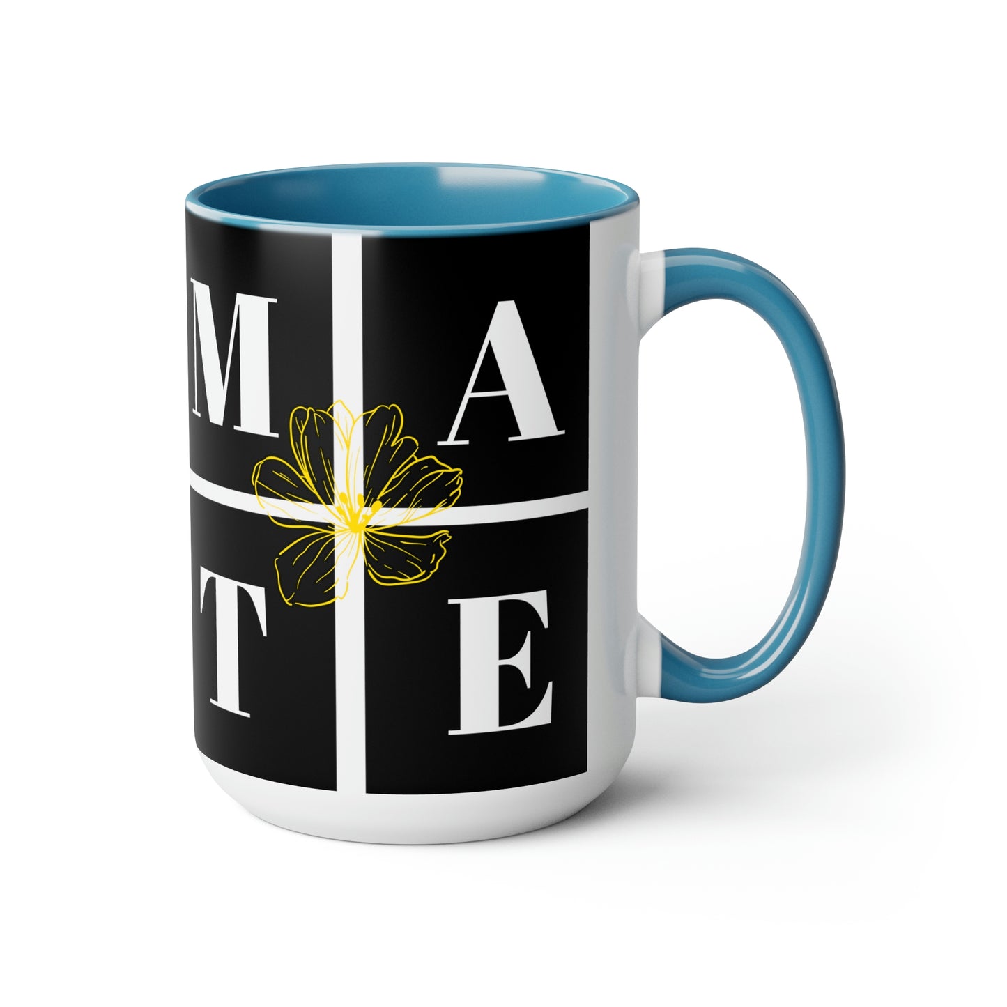 Exclusive "Soul-Mate" two-tone coffee mugs!    Each Brand63 Exclusive Soul-Mate mug comes with a colored handle, a colored interior, and a classy, glossy finish that makes your mug look perfect on your coffee bar and while sipping your favorite tea or coffee.