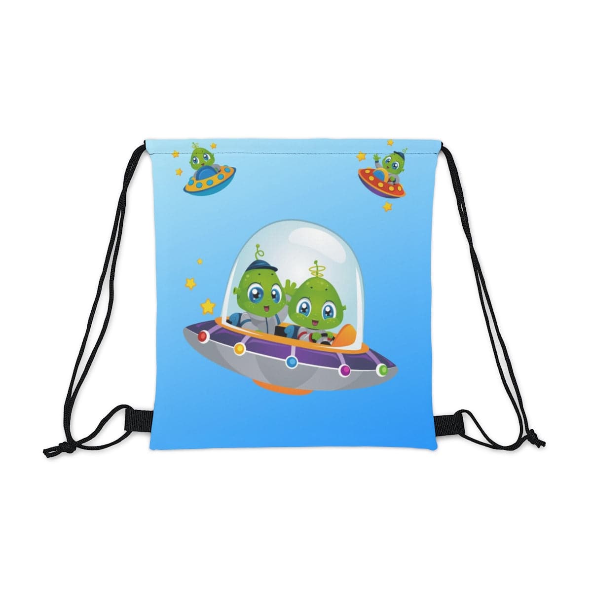 Cute Aliens Drawstring Bag, Spacious Backpack, Soft Sturdy Drawstring Backpack, Fun Gift for Birthday Holidays or Back To School - Brand63