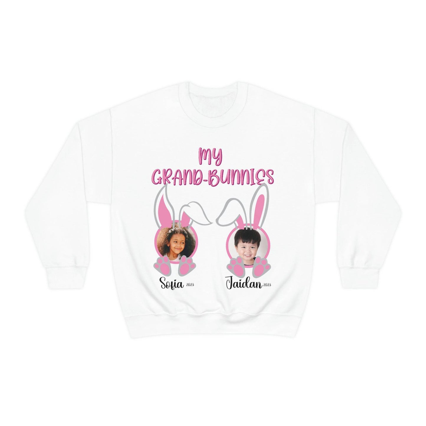 Personalized Easter Grand-Bunnies Sweatshirt for Grandma,  Add Your Photo & Name - Brand63