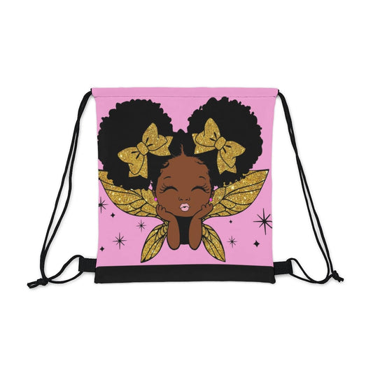 Smooches Lil Black Girl Drawstring Bag, Spacious Bag, Practical Backpack, Soft Sturdy Drawstring Backpack, Fun Gift for Birthday Holidays o - Brand63