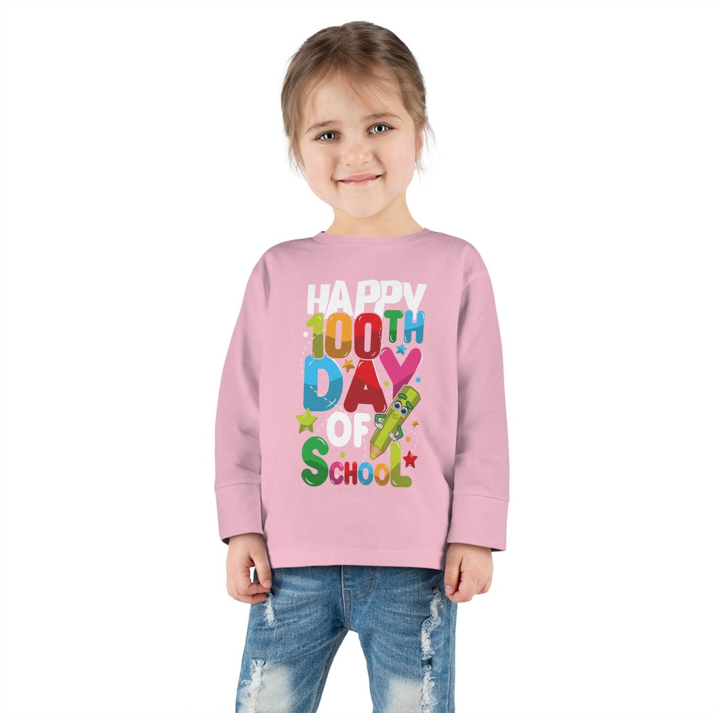 100th Day Of School, Toddler Long Sleeve Tee - Brand63