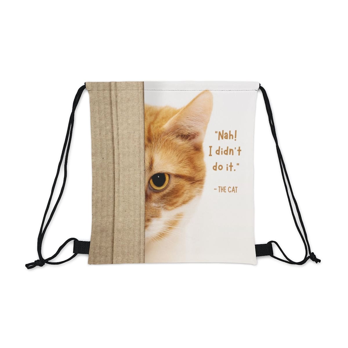 Truthful Cat Drawstring Bag, Spacious Backpack, Soft Sturdy Drawstring Backpack, Fun Gift for Birthday Holidays or Back To School - Brand63