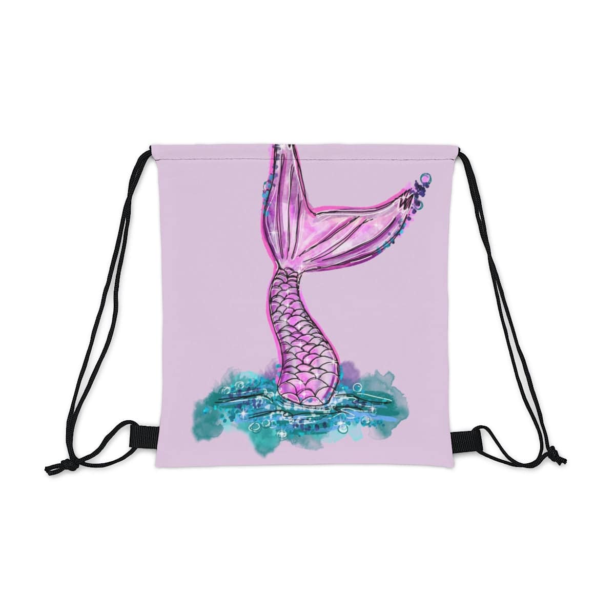 Mermaid Drawstring Bag, Spacious Bag, Practical Backpack, Soft Sturdy Drawstring Backpack, Fun Gift for Birthday Holidays or Back To School - Brand63