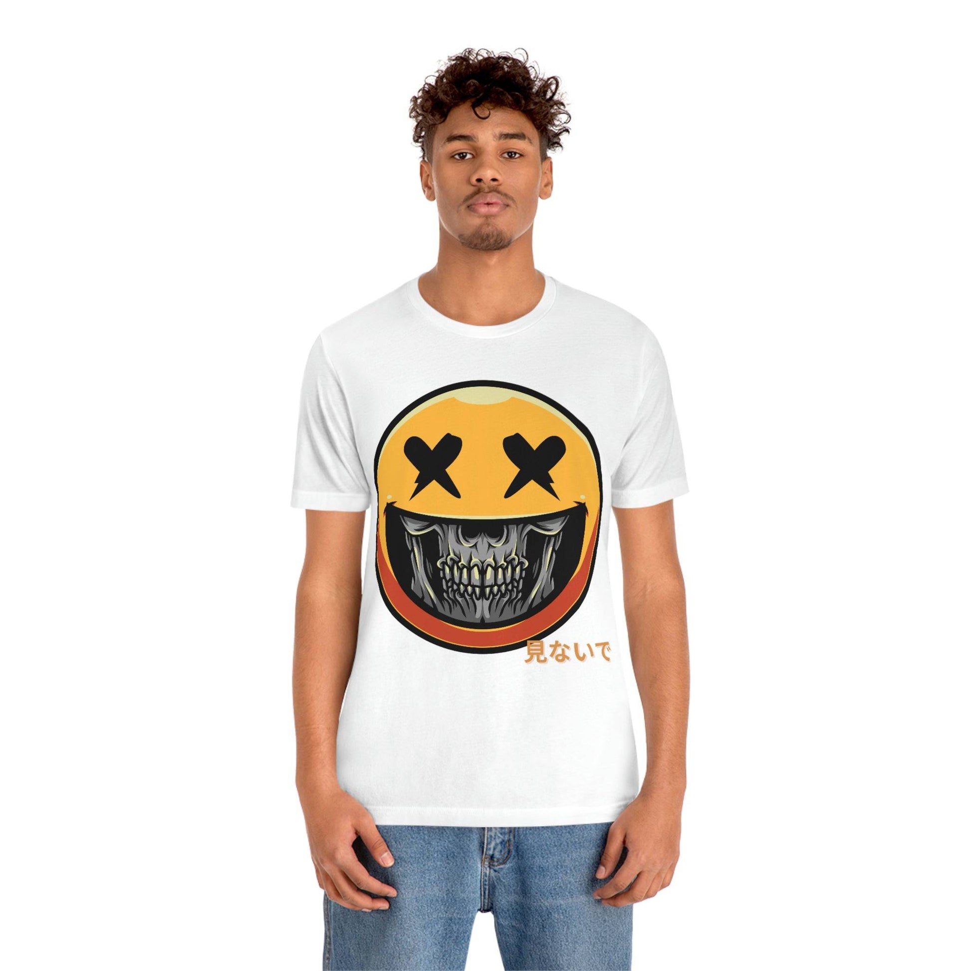 Don't Look Skeleton Emoji T-Shirt, 2023 Graphic-Shirt With Japanese Writing - Brand63