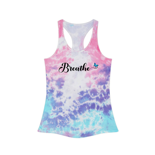 EXCLUSIVE Self-Care "Breathe" Tie Dye Racer-Back Tank Top, Custom Apparel, Custom Ink, Brand63.com, Tie Dye Tops, Women's sweatshirts, Men's sweatshirts, Free Shipping over $100, Save Money, Discount Clothes