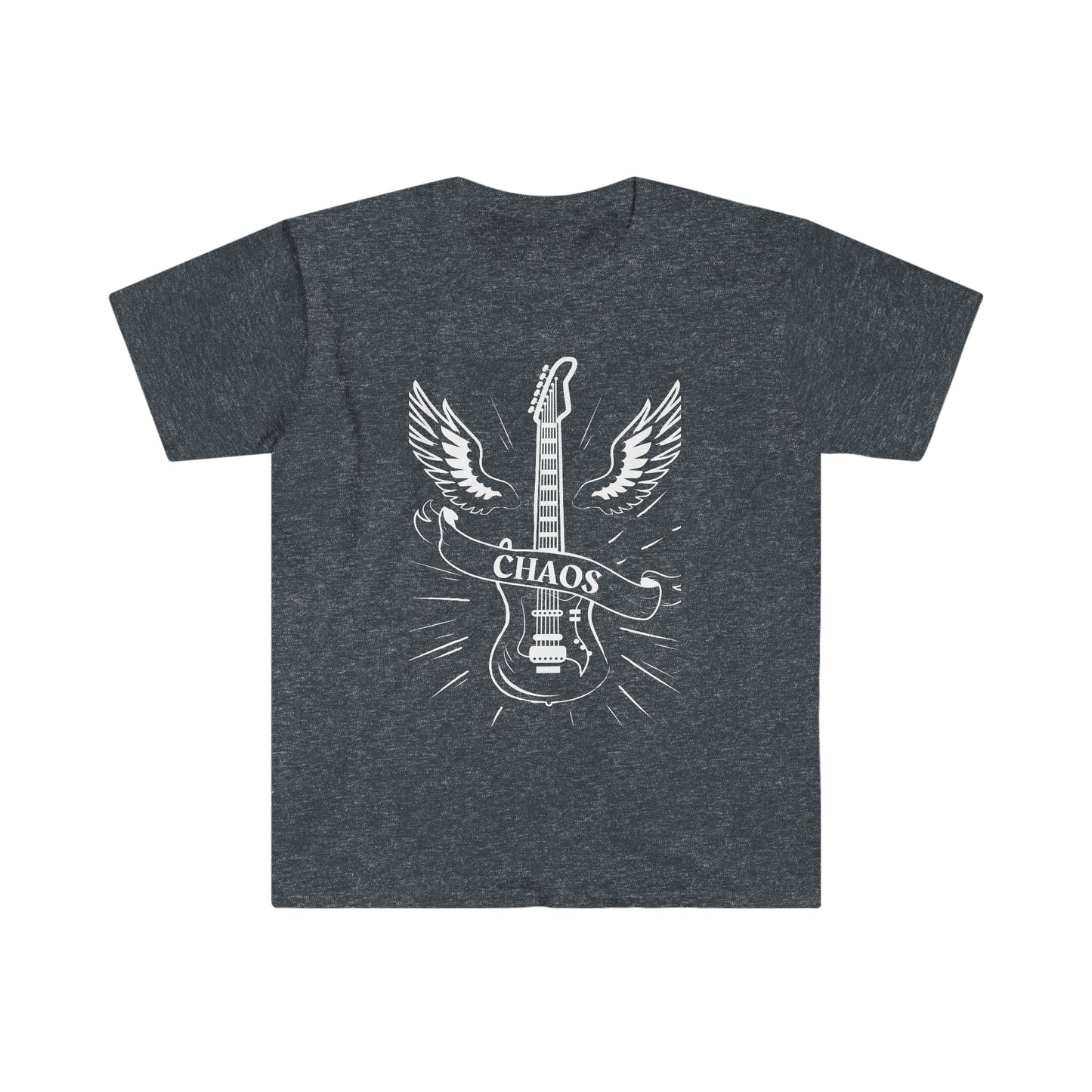 Guitar Chaos T-Shirt - Classic Guitar with Wings - Rock 'n' Roll Fashion - Brand63