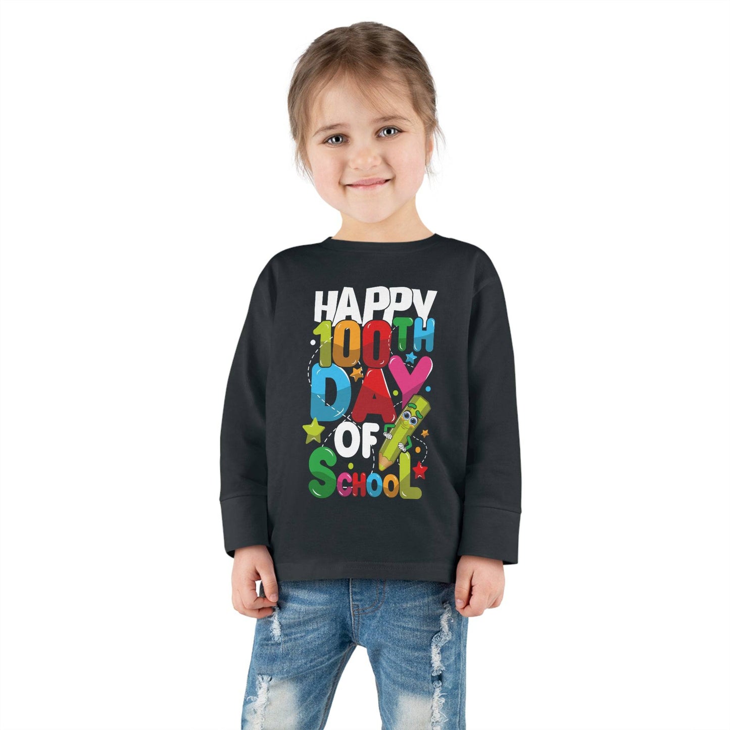 100th Day Of School, Toddler Long Sleeve Tee - Brand63