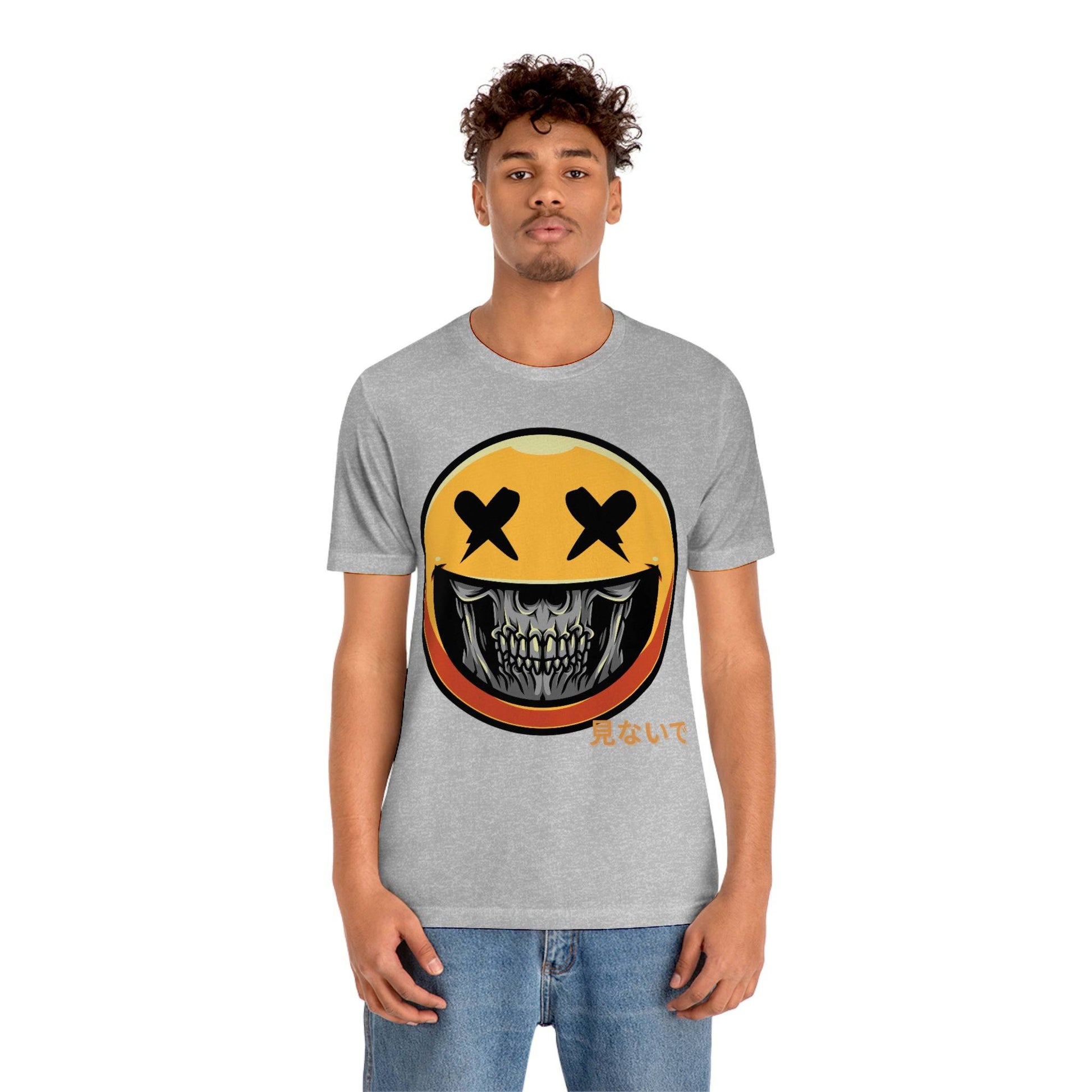 Don't Look Skeleton Emoji T-Shirt, 2023 Graphic-Shirt With Japanese Writing - Brand63