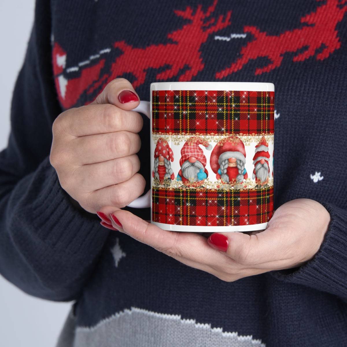 SALE Ceramic Mug - Christmas Gnomes, Mug, coffee, coffee lover, drinking cup, Christmas Gift, Holiday Gift, Birthday gift, Tea Mug - Brand63