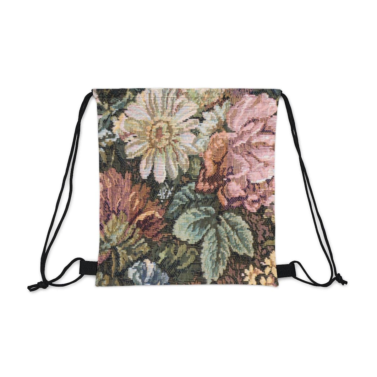 Textured Flowers Look Drawstring Bag, Spacious Bag, Practical Backpack, Soft Sturdy Drawstring Backpack, Fun Gift for Birthday Holidays or Back T - Brand63