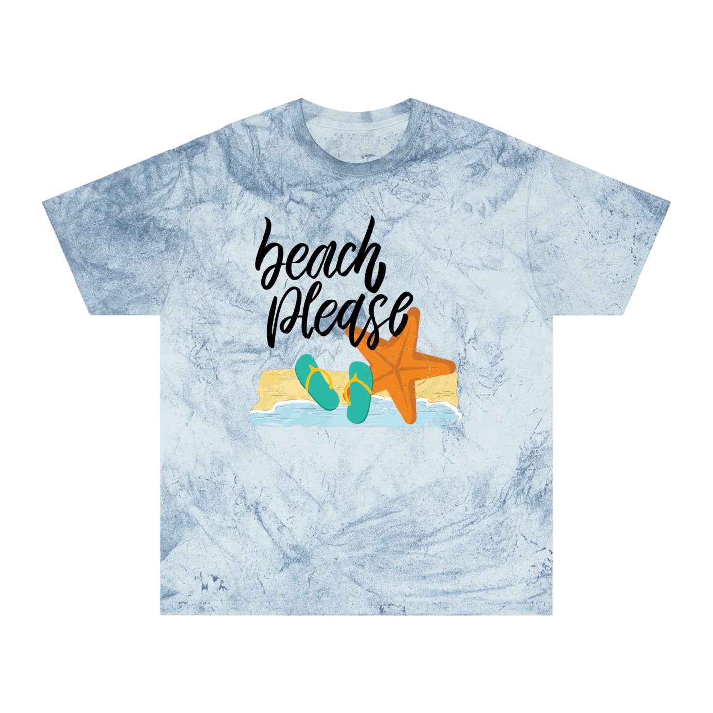 Brand63's Exclusive "Beach Please" Comfort Colors T-shirt has a unique color blast pattern on every shirt. Made 100% with incredibly soft, ring-spun cotton, each tee is soft-washed and garment-dyed. Its relaxed fit makes it the perfect daily choice for any casual occasion. Who's Ready For A Little Sand Between Their Toes? Brand63