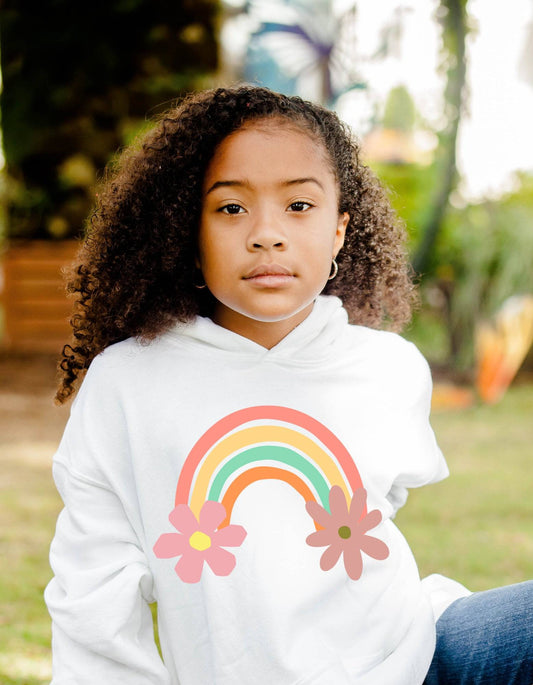 Rainbow-Wish Boho Kids Hoodie | Youth Heavy Blend Hooded Sweatshirt - Brand63