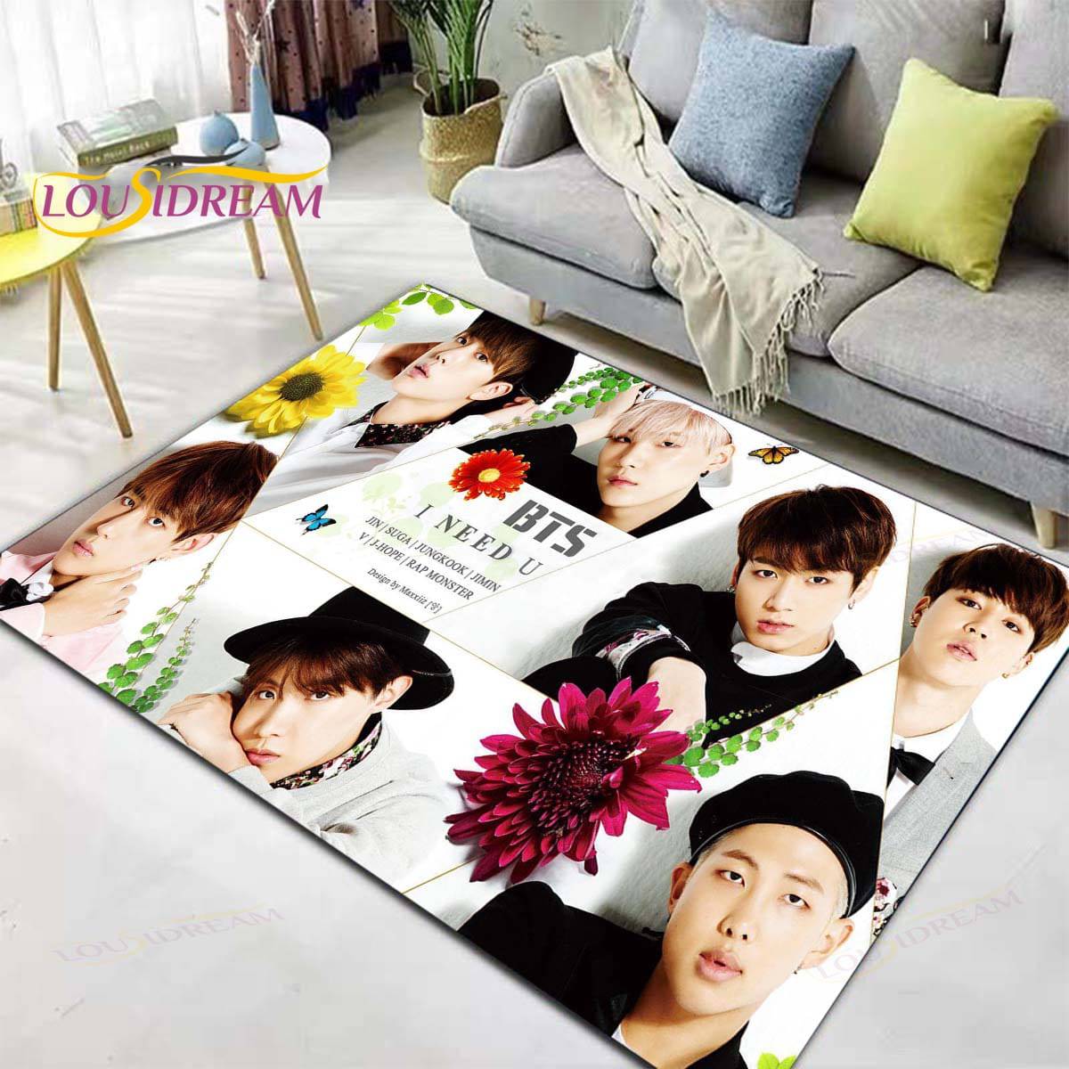 BTS Plush Non-Slip Area Rug/Carpet - Brand63