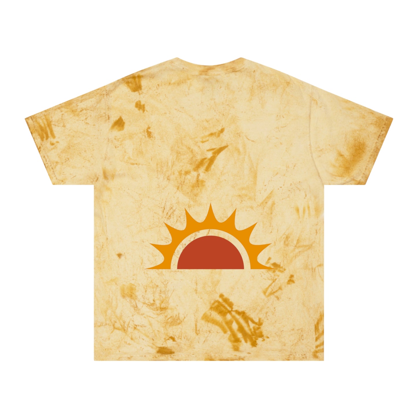 Brand63's Exclusive "Be The Sunshine" Comfort Colors T-shirt has a unique color blast pattern on every shirt. Made 100% with incredibly soft, ring-spun cotton, each tee is soft-washed and garment-dyed. Its relaxed fit makes it the perfect daily choice for any casual occasion. Perfect Summer T-shirt. 