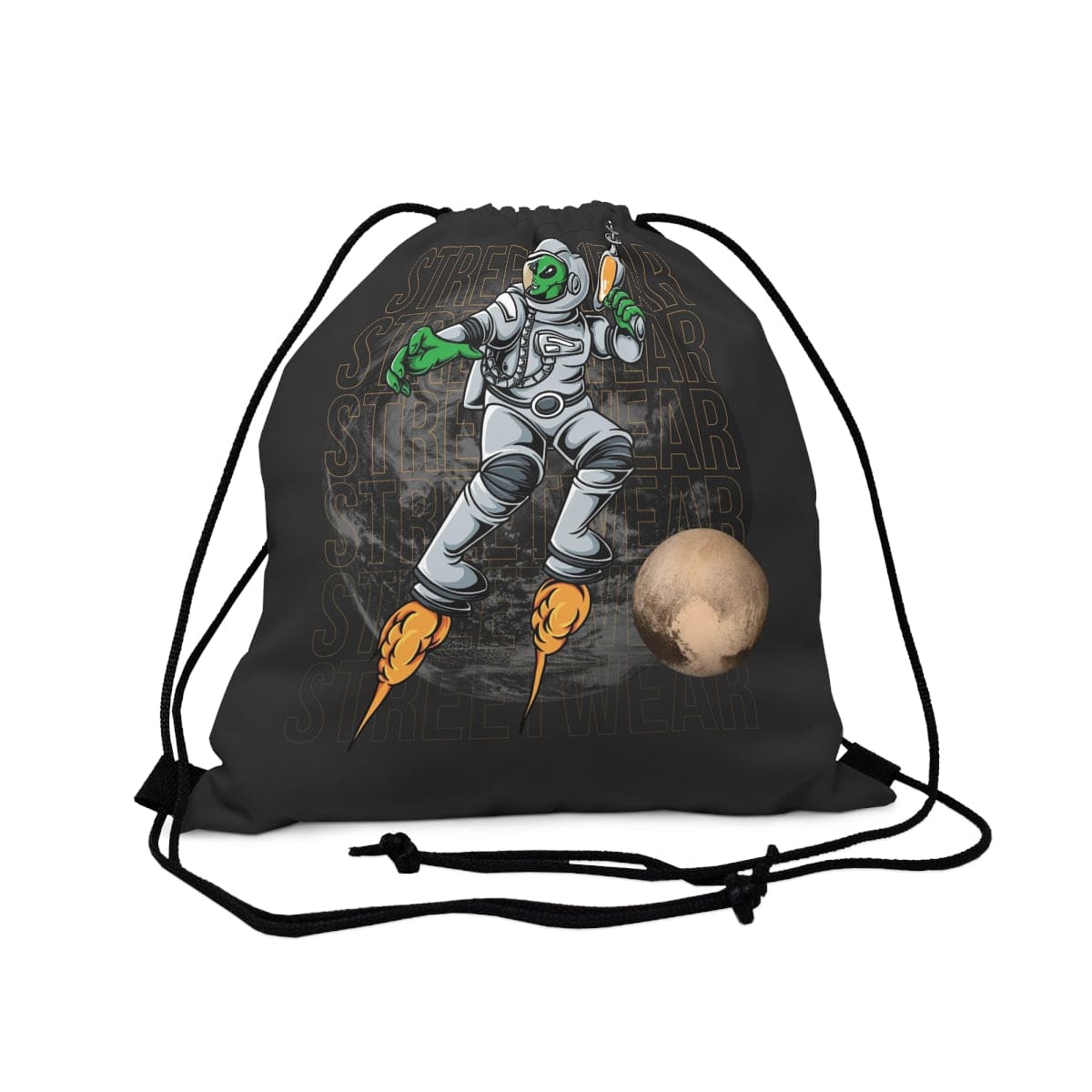 Alien Astronaut Drawstring Bag, Spacious Bag, Practical Backpack, Soft Sturdy Drawstring Backpack, Fun Gift for Birthday Holidays or Back - Brand63