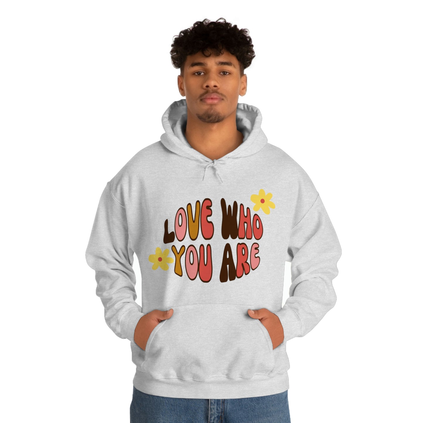 Add a little positive affirmation to your day with our Exclusive "love Who You Are" warm heavy blend hoodie, Brand63.com, Custom Ink, Custom Apparel, Custom Hoodies, Sale Price, Hoodie Sale