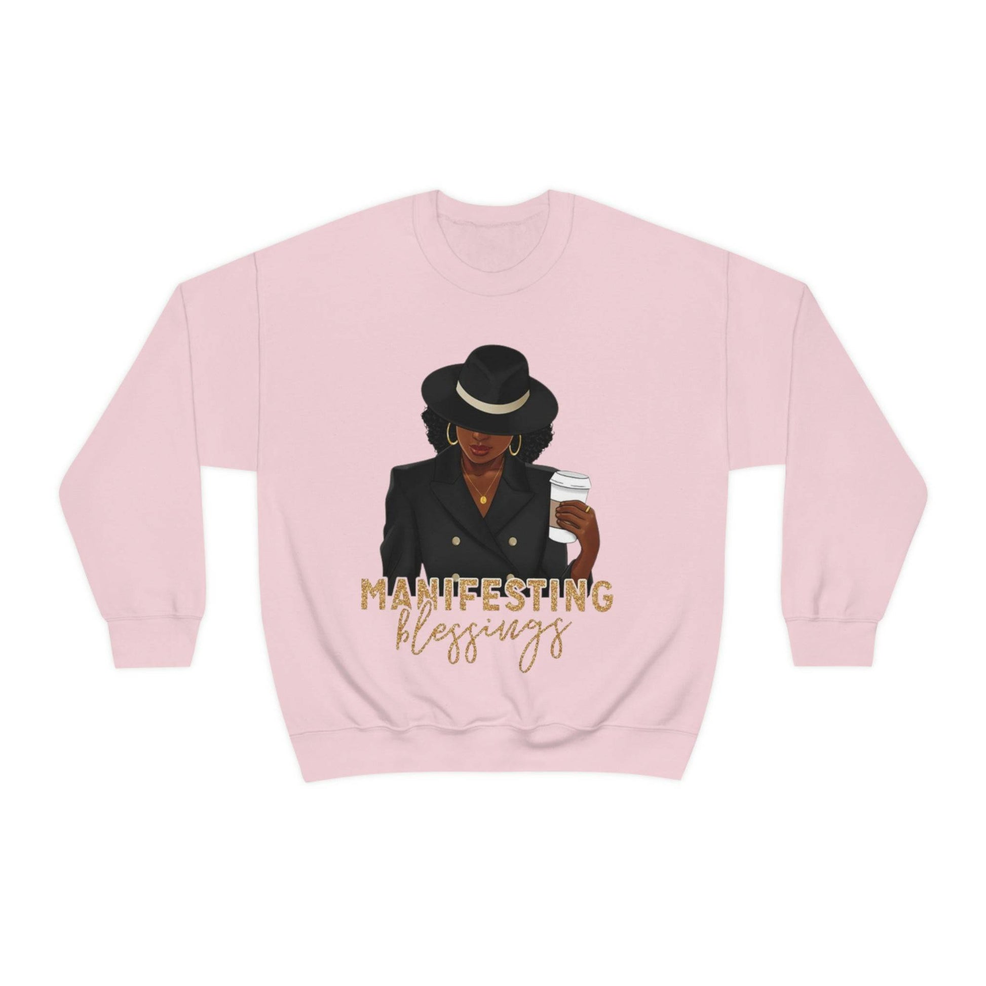 "Manifesting Blessings" Sweatshirt - Empowerment for Women's History Month | Front & Back Designs - Brand63