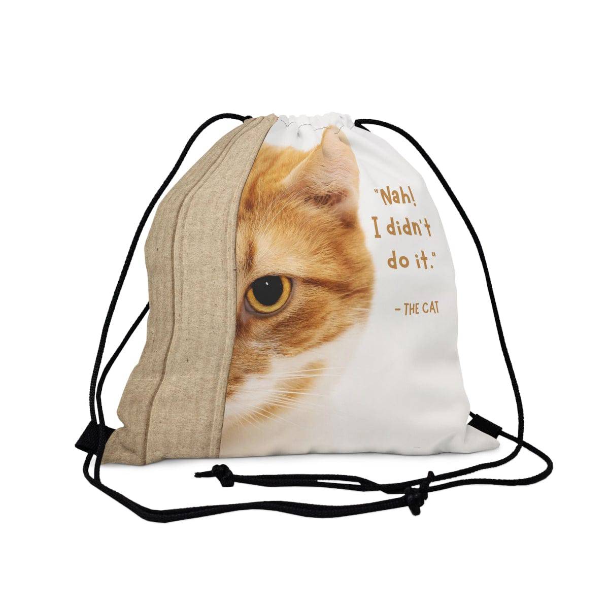 Truthful Cat Drawstring Bag, Spacious Backpack, Soft Sturdy Drawstring Backpack, Fun Gift for Birthday Holidays or Back To School - Brand63