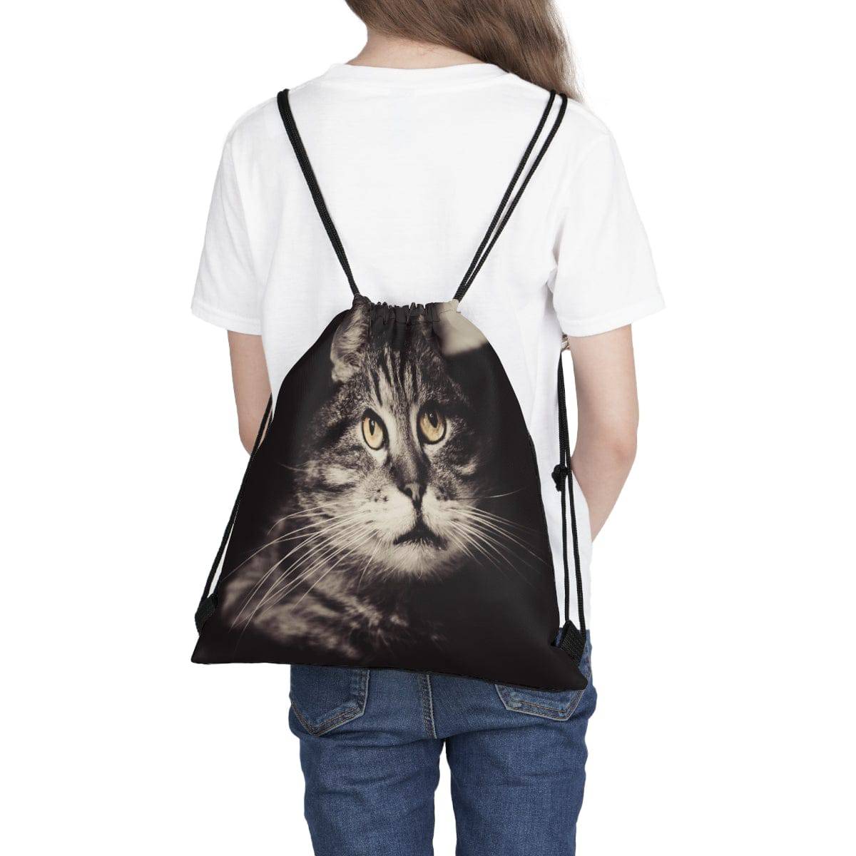 Dreamy Cat Drawstring Bag, Spacious Bag, Practical Backpack, Soft Sturdy Drawstring Backpack, Fun Gift for Birthday Holidays or Back T - Brand63