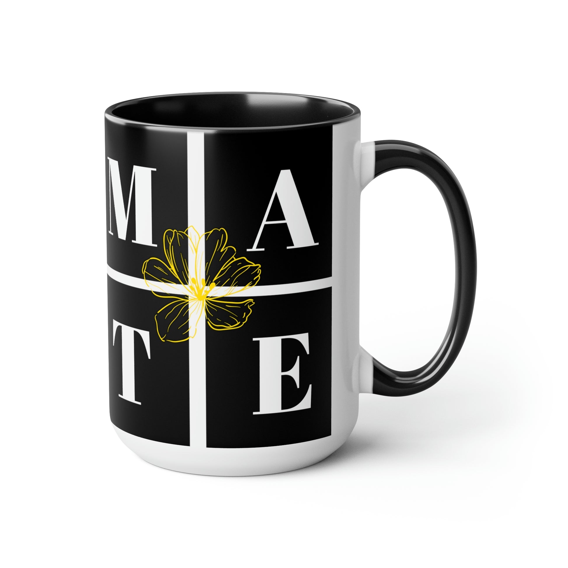 Exclusive "Soul-Mate" two-tone coffee mugs!    Each Brand63 Exclusive Soul-Mate mug comes with a colored handle, a colored interior, and a classy, glossy finish that makes your mug look perfect on your coffee bar and while sipping your favorite tea or coffee.