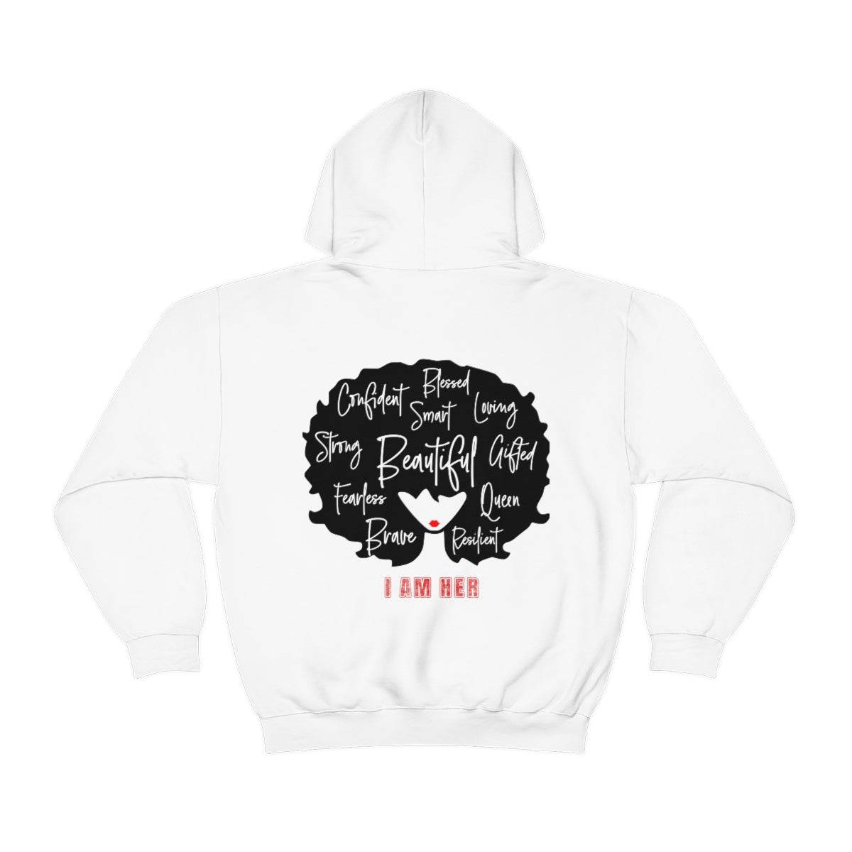 I AM HER 2022 Heavy Blend Hooded Sweatshirt | Plush Soft and Warm Hoodie | Plus Size Hoodies Available | Hoodies for Women | Gifts for Her - Brand63