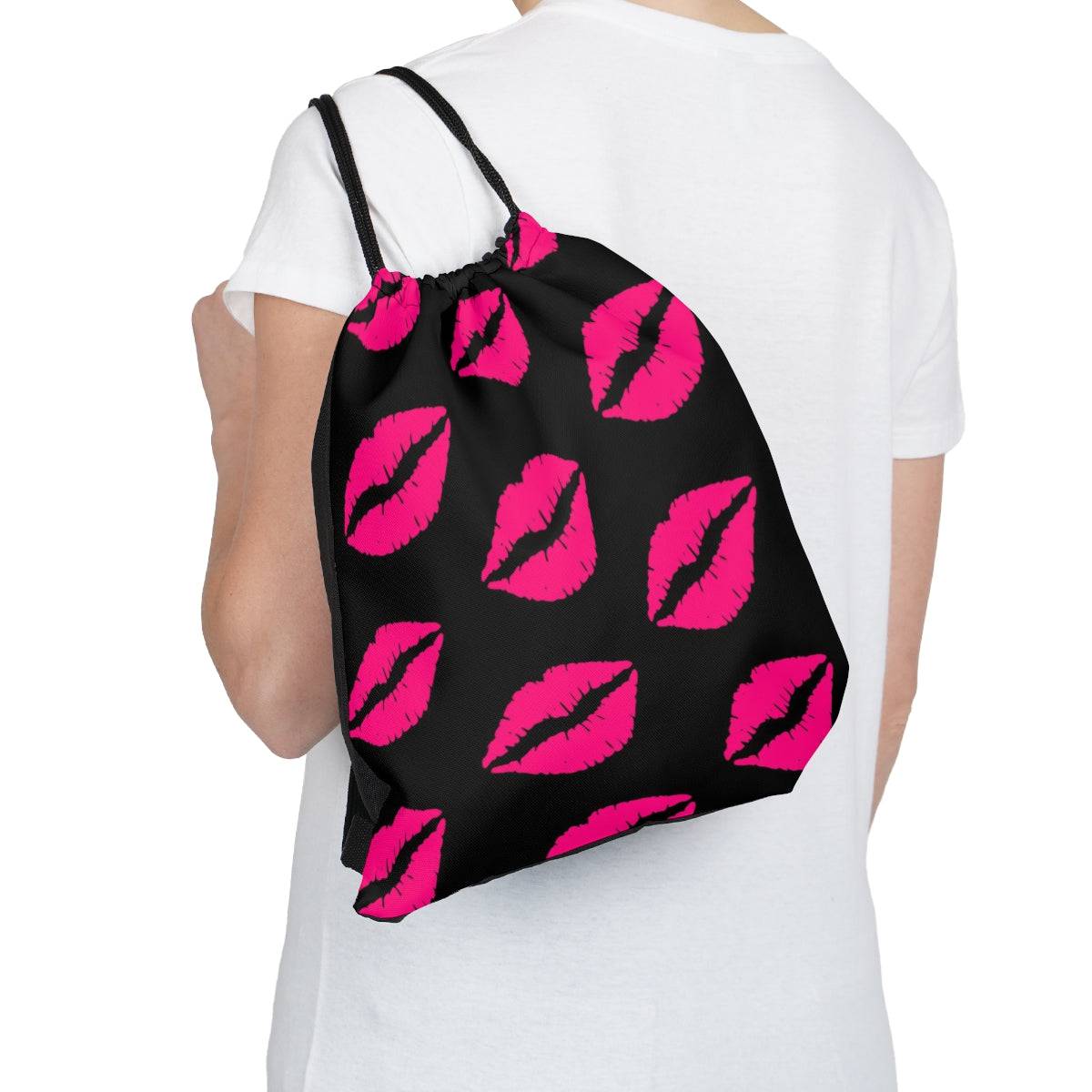 Lips On Me Drawstring Bag, Spacious Bag, Practical Backpack, Soft Sturdy Drawstring Backpack, Fun Gift for Birthday Holidays or Back T - Brand63