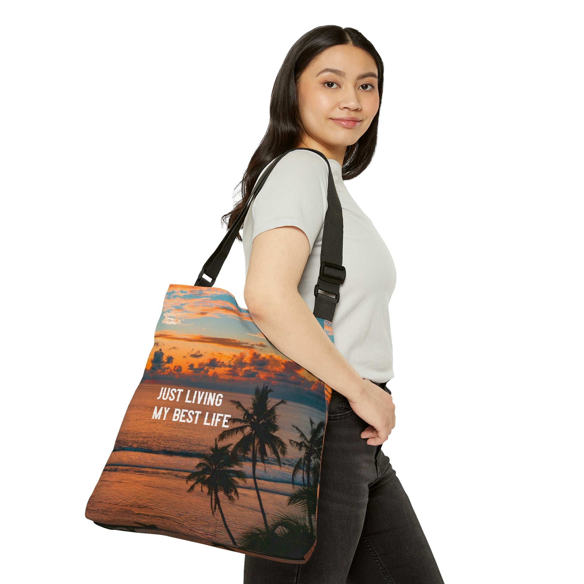 Living My Best Life Tote | Messenger Bag, Cross Body Bag, Beach Tote, Pool Tote, Brand63, Summer Sale, Free Shipping