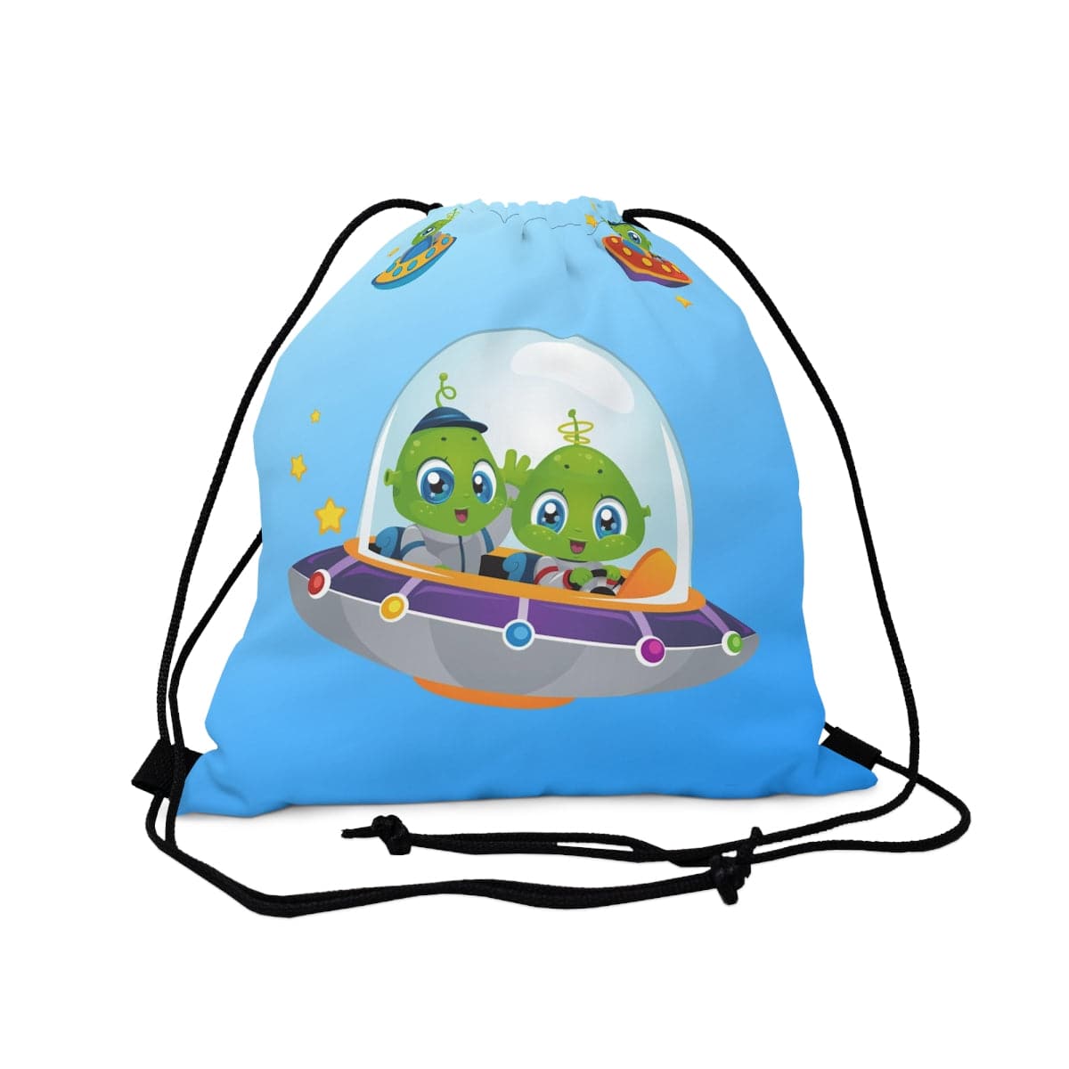 Cute Aliens Drawstring Bag, Spacious Backpack, Soft Sturdy Drawstring Backpack, Fun Gift for Birthday Holidays or Back To School - Brand63