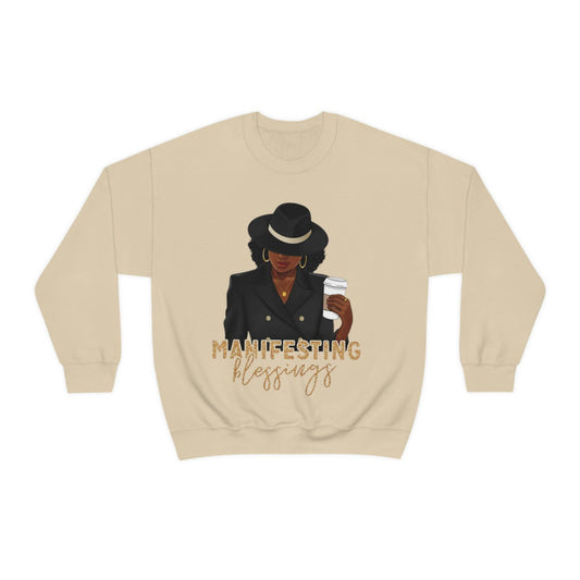 "Manifesting Blessings" Sweatshirt - Empowerment for Women's History Month | Front & Back Designs - Brand63