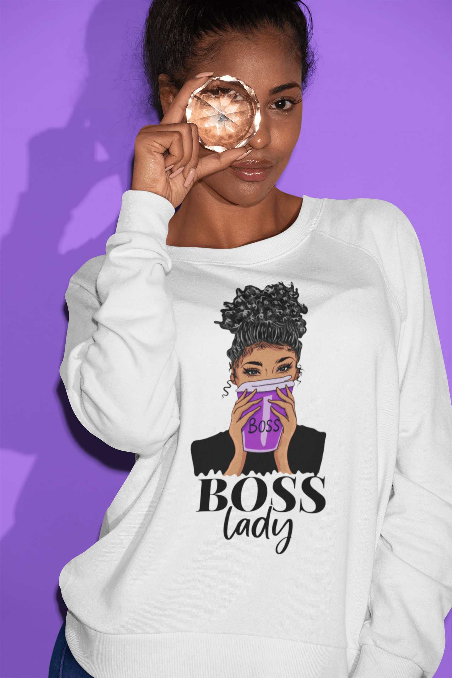 Empowering "BOSS LADY" Sweatshirt for Women - Spread Positivity and Radiate Confidence - Brand63