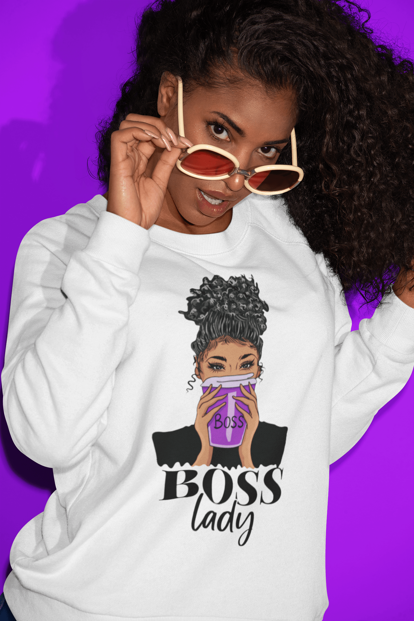 Empowering "BOSS LADY" Sweatshirt for Women - Spread Positivity and Radiate Confidence - Brand63